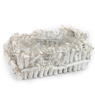 Coș oval din rădăcină de copac natural 17 × 33 cm pentru aranjamente florale