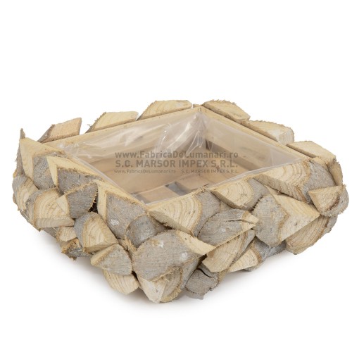Coș pătrat natural, rădăcină de copac