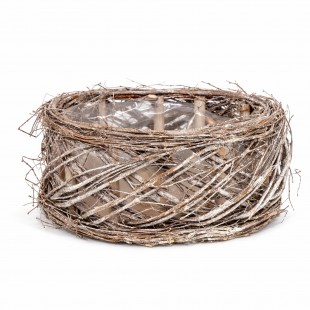 Coș oval împletit din viță rustică pentru aranjamente florale