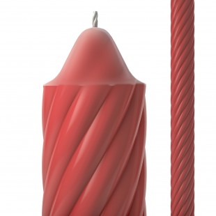 Lumânare botez spirală roz Ø39 mm × 60 cm din parafină pură – producător Fabrica de Lumânări Craiova