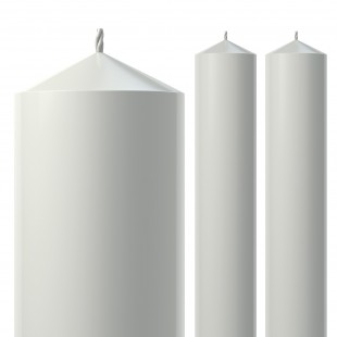 Lumânări cununie cilindrice albe Ø55 mm × 30 cm set 2 bucăți parafină pură – fabricate în România