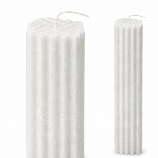 Lumânare botez gheață albă 60 mm × 35 cm din parafină pură