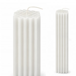 Lumânare botez pătrată albă 60 mm × 35 cm din parafină pură
