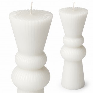 Lumânare botez clepsidră albă Ø60 mm × 26 cm din parafină pură