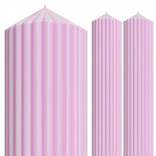 Lumânări cununie cilindrice roz Ø60 mm × 38 cm set 2 bucăți parafină pură – fabricate în România