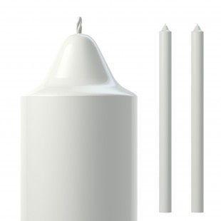 Lumânări cununie cilindrice albe Ø42 mm × 120 cm set 2 bucăți parafină pură – fabricate în România