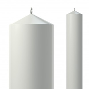 Lumânare botez cilindrică albă Ø65 mm × 30 cm parafină pură – fabricată în România