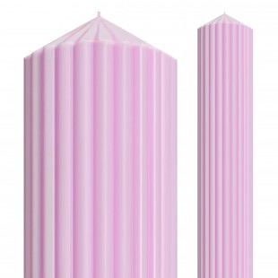 Lumânare botez cilindrică roz Ø60 mm × 38 cm din parafină pură – fabricată în România