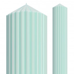 Lumânare botez cilindrică verde mentă Ø60 mm × 38 cm din parafină pură – fabricată în România