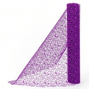 Plasă dantelă mov închis 50 cm × 5 m pentru ambalat flori