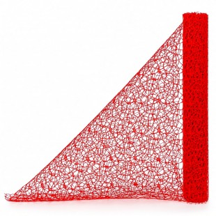 Plasă dantelă roșu 50 cm × 5 m pentru ambalat flori