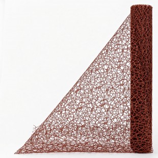Plasă dantelă maro 50 cm × 5 m pentru ambalat flori