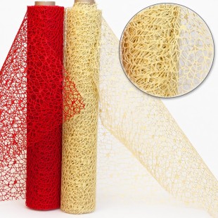 Plasă dantelă crem 50 cm × 5 m pentru ambalat flori