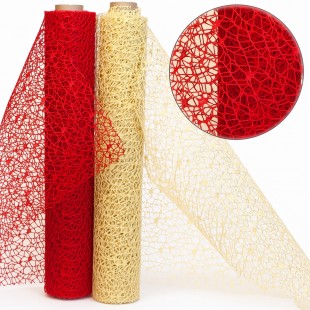 Plasă dantelă grena 50 cm × 5 m pentru ambalat flori