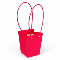 Cutie conică roșie cu mânere pentru flori set 10 bucăți