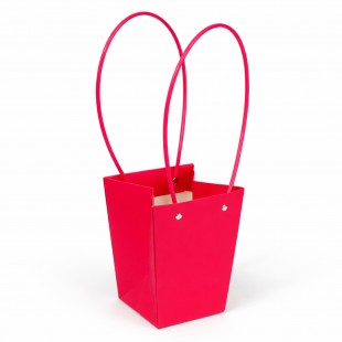 Cutie conică roșie cu mânere pentru flori set 10 bucăți