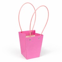 Cutie conică roz cu mânere pentru flori set 10 bucăți