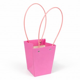 Cutie conică roz cu mânere pentru flori set 10 bucăți