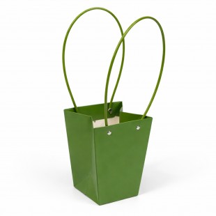 Cutie conică verde cu mânere pentru flori set 10 bucăți