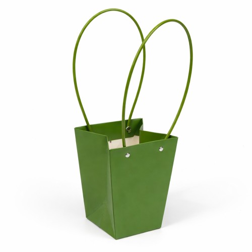 cutie conică, verde, deschidere 13×13 cm