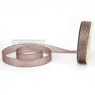 Panglică decorativă rose gold metalizată 2 cm × 10 m