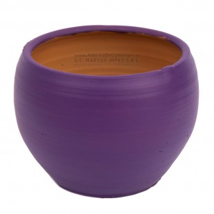 Vas ceramic mov Ø14 cm H 10 cm