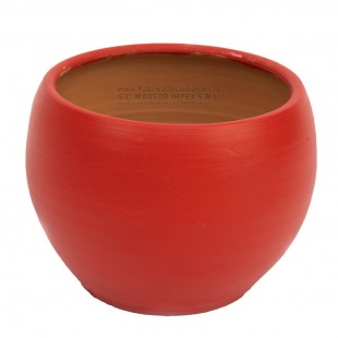 Vas ceramic roșu Ø14 cm H 10 cm