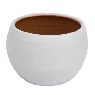 Vas ceramic alb rustic Ø14 cm H 10 cm