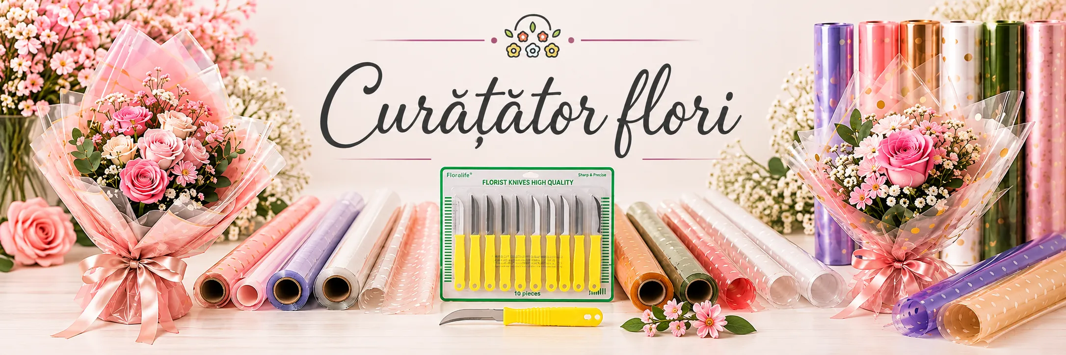 Curatator flori Curățător flori – set 10 cuțite florărie
