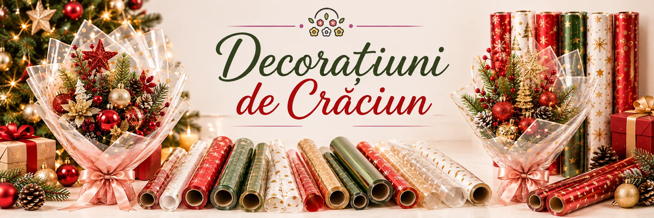 Decorațiuni Crăciun pentru aranjamente florale