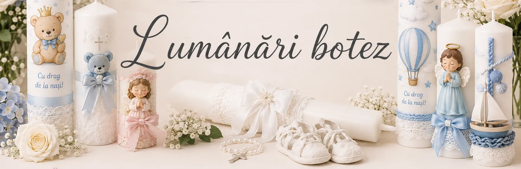 Lumanari botez Lumânări botez din parafină pură, fabricate în Craiova