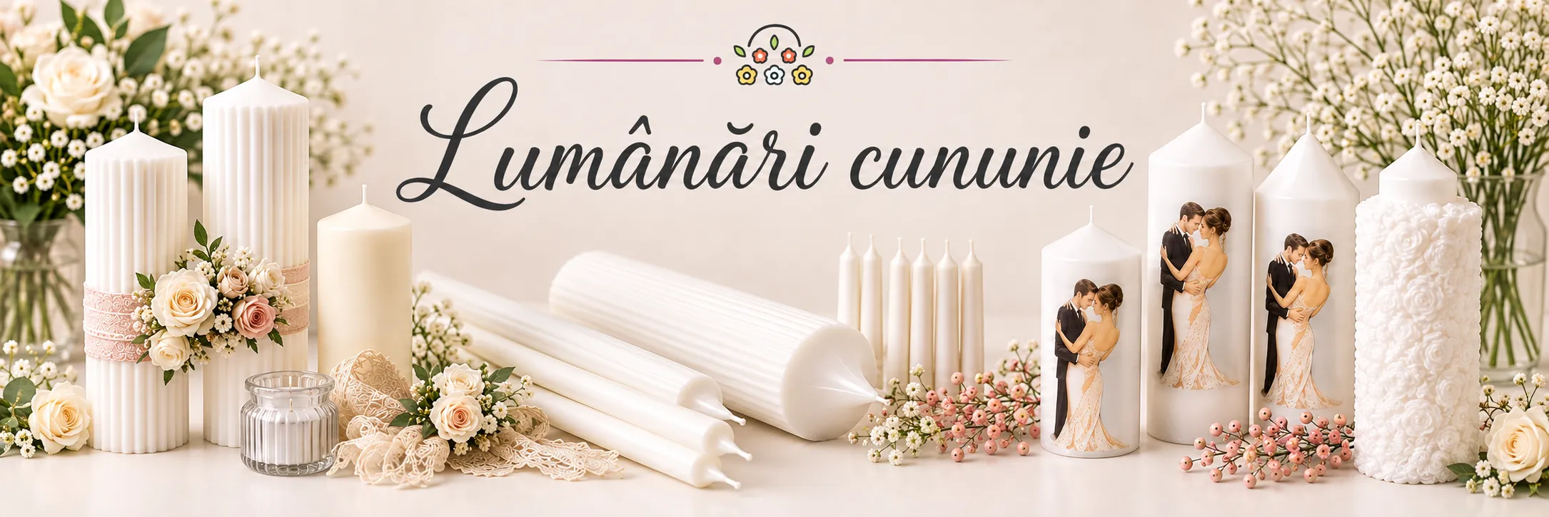 Lumanari cununie Lumânări cununie din parafină pură, fabricate în Craiova