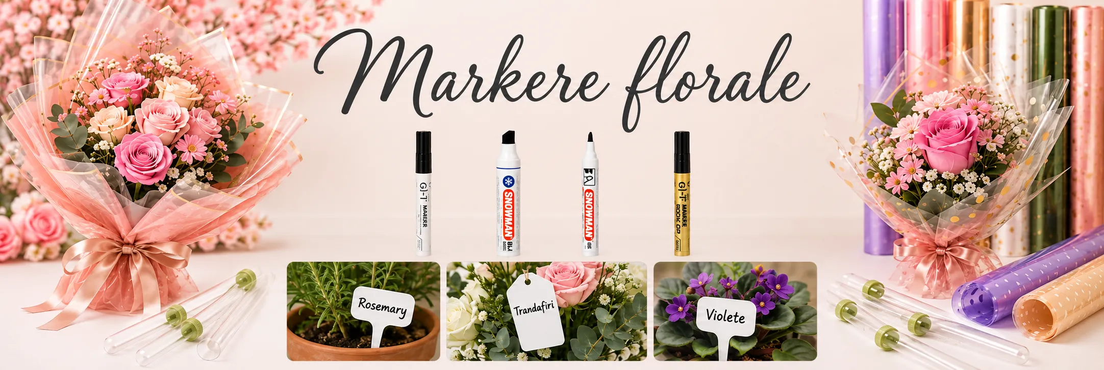 Markere florale Snowman