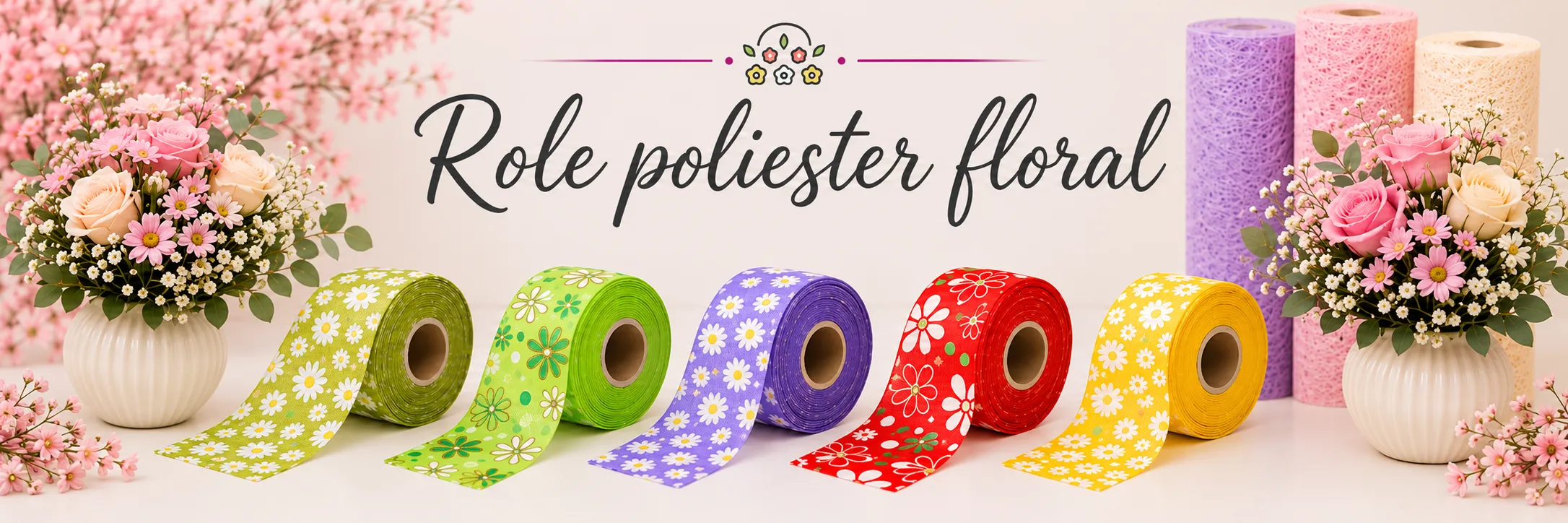 Role poliester floral Role poliester floral