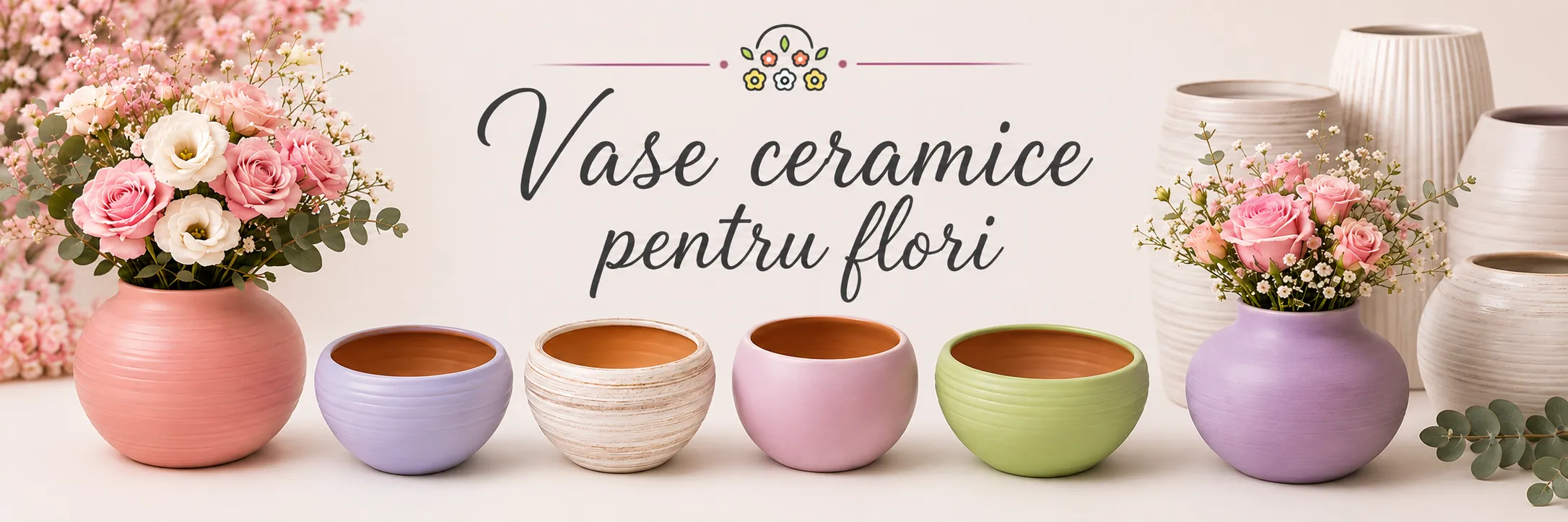 Vase ceramice pentru flori Ø14 cm