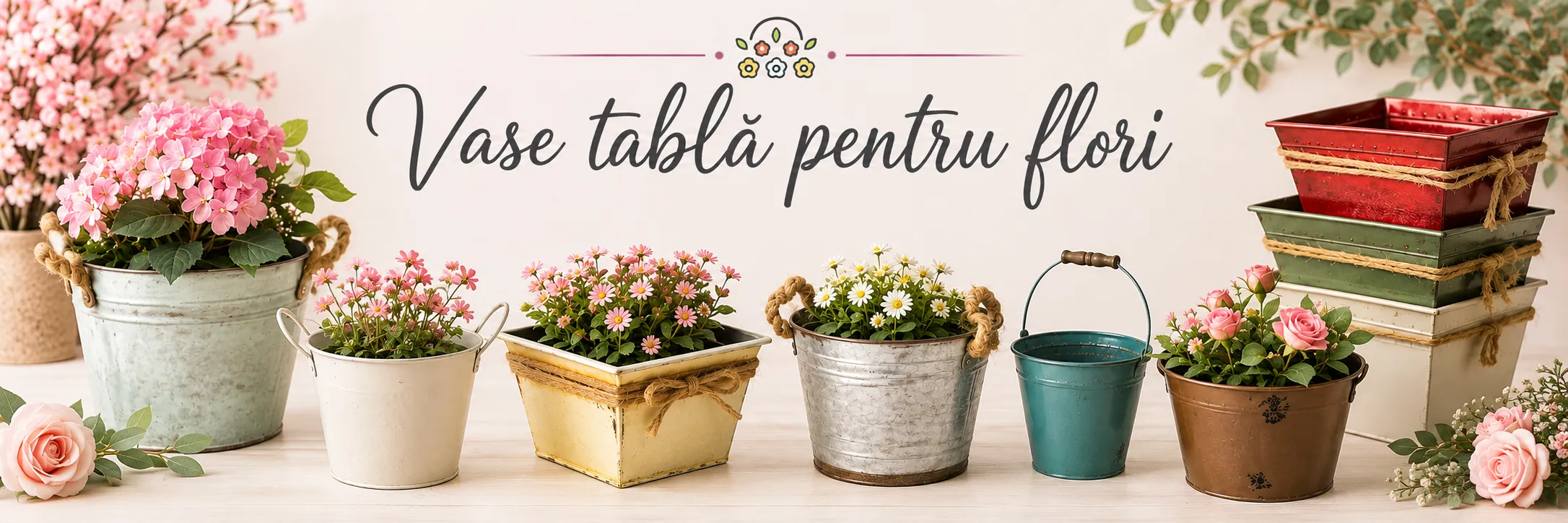 Vase tablă pentru flori